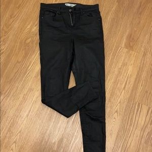 Coated black boot cut topshop jeans